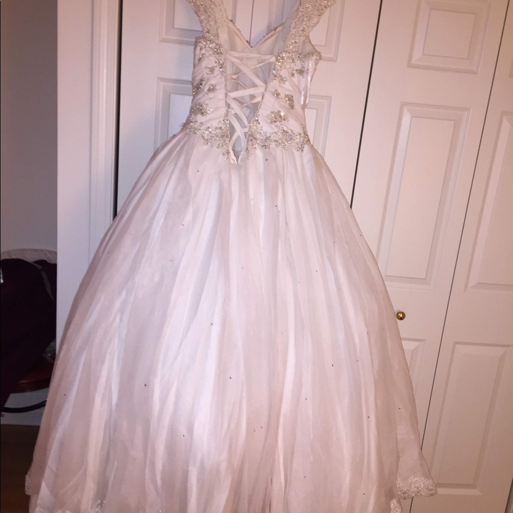 Wedding dress with veil